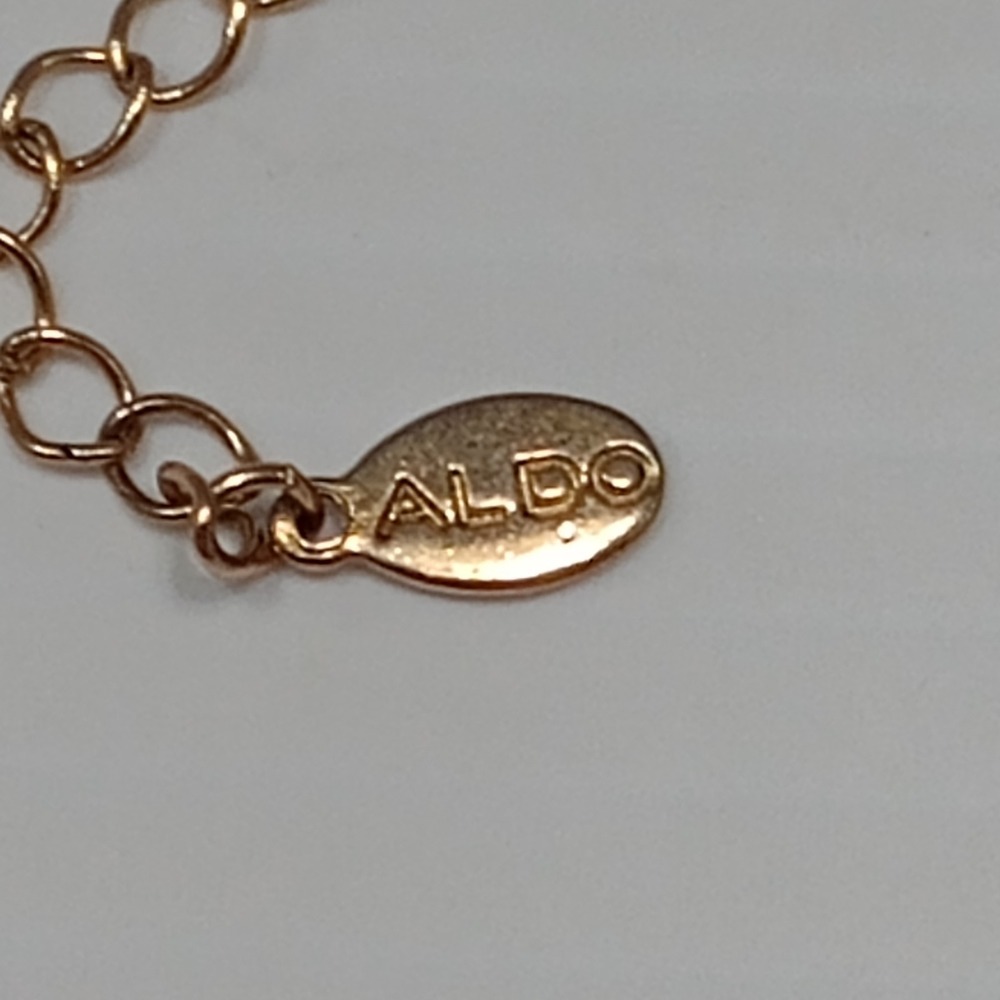 Aldo Gold Tone Multi-Layer Collar Statement Necklace Adjustable - Picture 7 of 8
